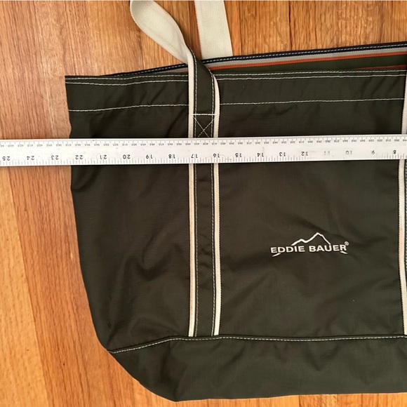 Eddie Bauer Green Embroidered Logo Tote Bag Medium Size - Picture 9 of 12